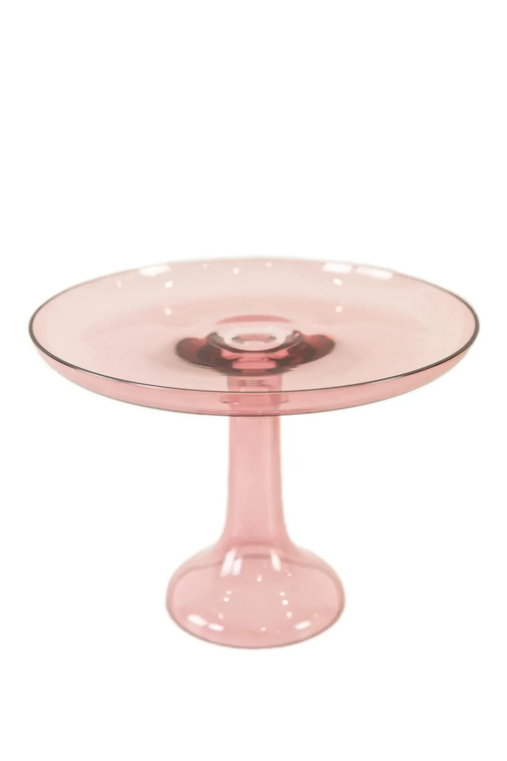 Estelle Colored Glass Glassware|Estelle Cake Stand Rose