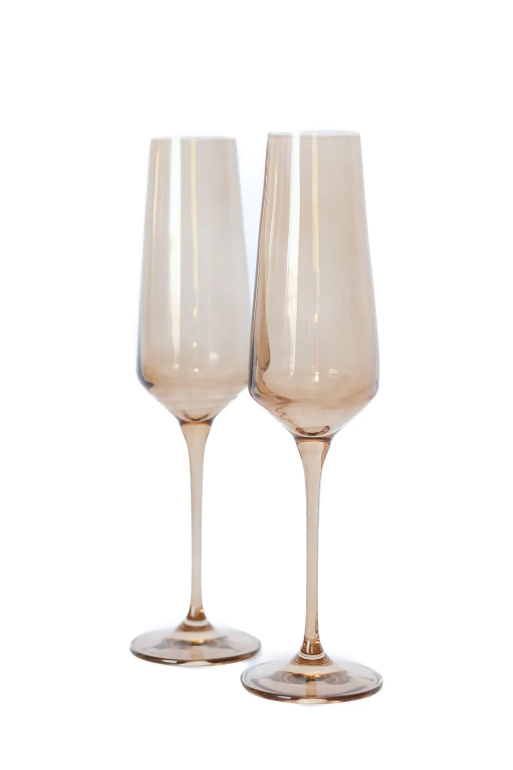 Estelle Colored Glass Glassware|Estelle Colored Champagne Flute, Set of 6 in Amber Smoke