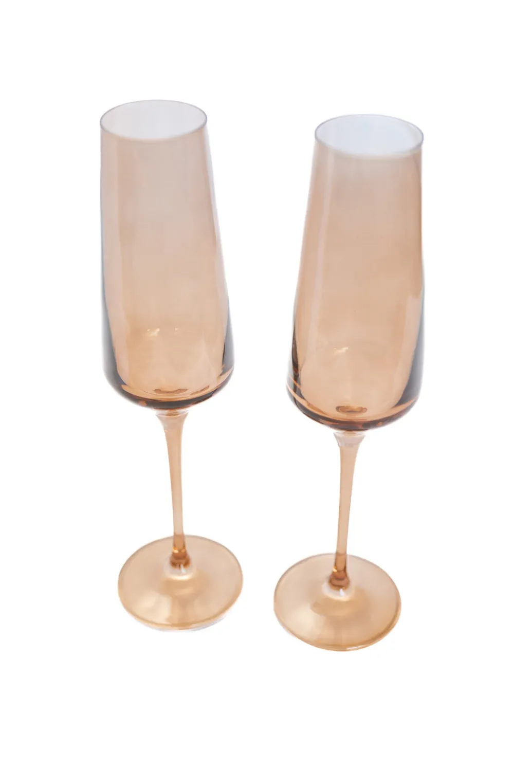 Estelle Colored Glass Glassware|Estelle Colored Champagne Flute, Set of 6 in Amber Smoke