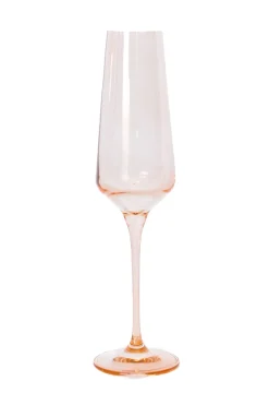 Estelle Colored Glass Glassware|Estelle Colored Champagne Flute, Set of 6 in Blush Pink