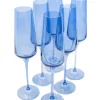 Estelle Colored Glass Glassware|Estelle Colored Champagne Flute, Set of 6 in Cobalt Blue
