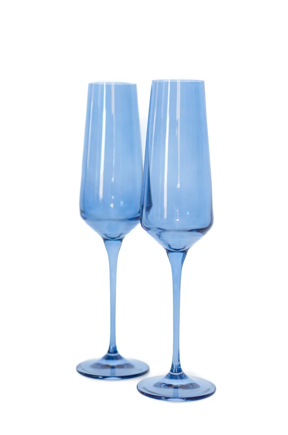 Estelle Colored Glass Glassware|Estelle Colored Champagne Flute, Set of 6 in Cobalt Blue