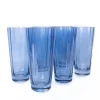 Estelle Colored Glass Glassware|Estelle Colored Sunday High Balls, Set of 6 in Cobalt Blue