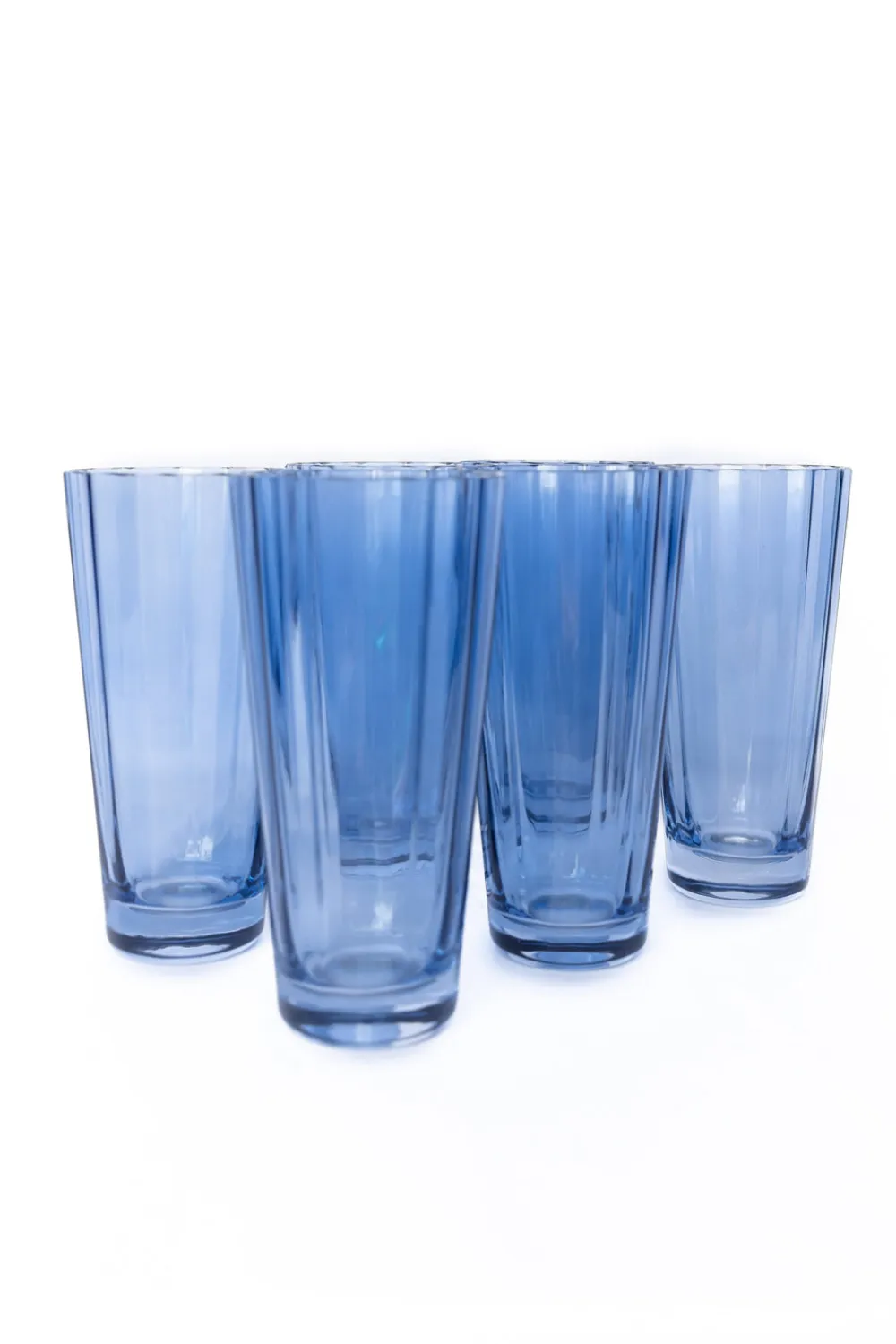Estelle Colored Glass Glassware|Estelle Colored Sunday High Balls, Set of 6 in Cobalt Blue