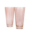 Estelle Colored Glass Glassware|Estelle Colored Sunday High Balls, Set of 2 in Blush Pink