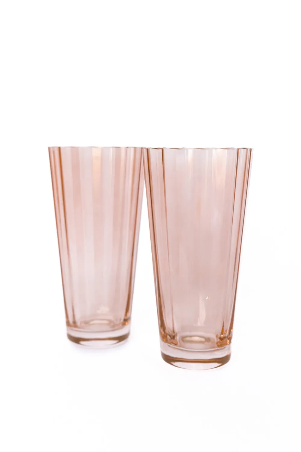 Estelle Colored Glass Glassware|Estelle Colored Sunday High Balls, Set of 2 in Blush Pink