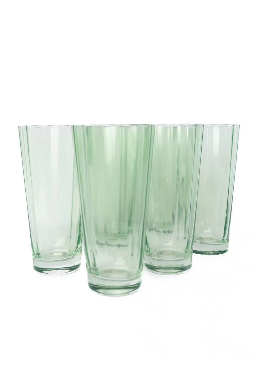 Estelle Colored Glass Glassware|Estelle Colored Sunday High Balls, Set of 6 in Mint Green