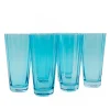 Estelle Colored Glass Glassware|Estelle Colored Sunday High Balls, Set of 6 in Ocean Blue