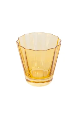 Estelle Colored Glass Glassware|Estelle Colored Sunday Low Balls, Set of 6 in Yellow