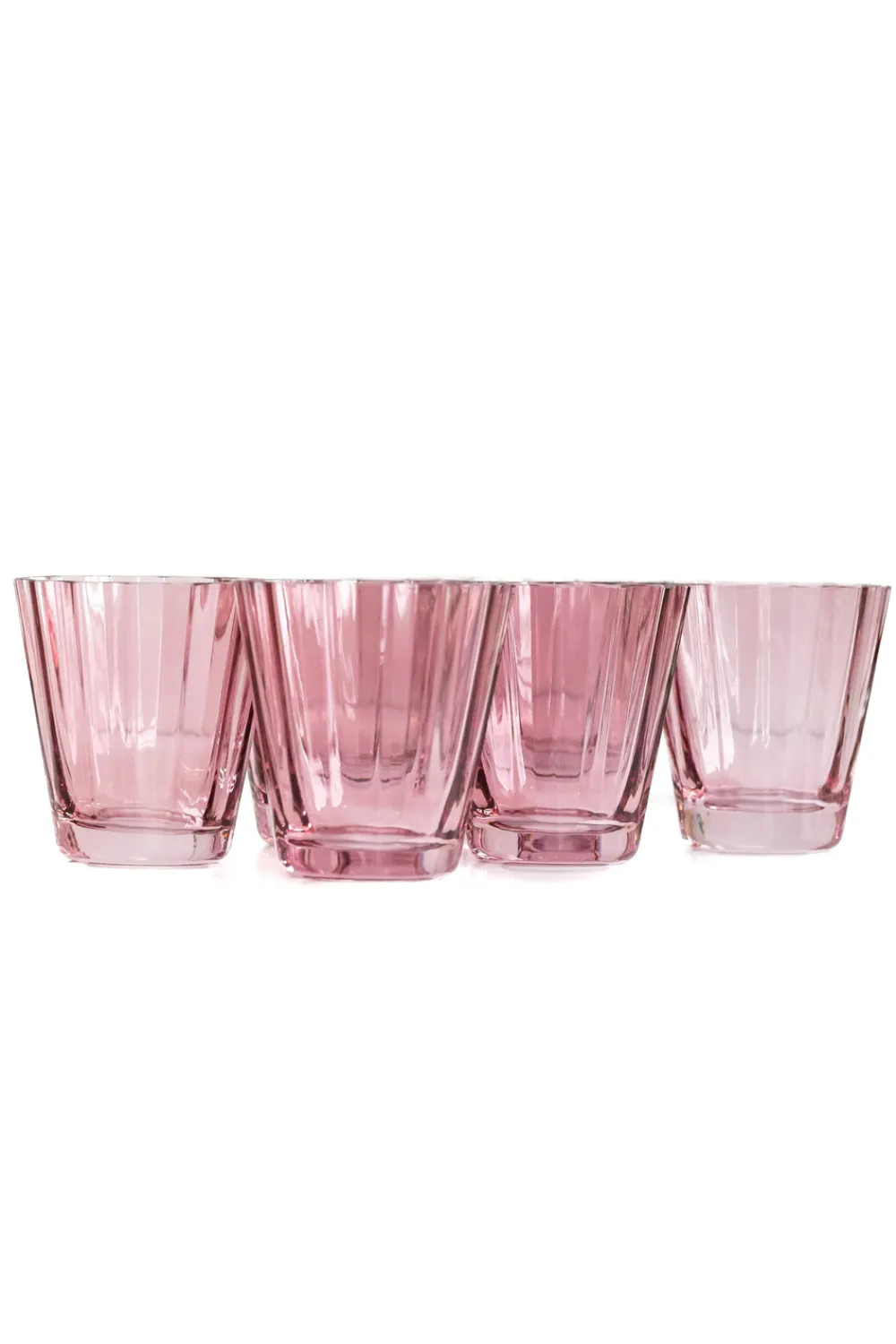 Estelle Colored Glass Glassware|Estelle Colored Sunday Low Balls, Set of 6 in Rose