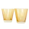 Estelle Colored Glass Glassware|Estelle Colored Sunday Low Balls, Set of 2 in Yellow