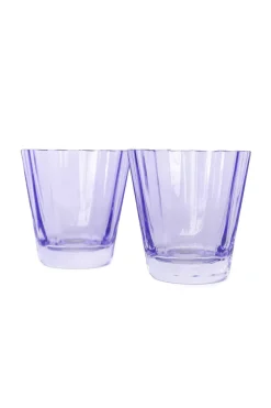 Estelle Colored Glass Glassware|Estelle Colored Sunday Low Balls, Set of 2 in Lavender