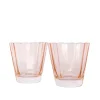 Estelle Colored Glass Glassware|Estelle Colored Sunday Low Balls, Set of 2 in Blush Pink