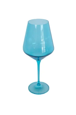 Estelle Colored Glass Glassware|Estelle Colored Wine Stemware, Set of 6 in Ocean Blue