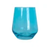 Estelle Colored Glass Glassware|Estelle Colored Wine Stemless, Set of 6 in Ocean Blue
