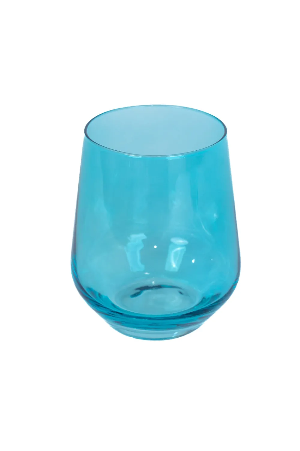 Estelle Colored Glass Glassware|Estelle Colored Wine Stemless, Set of 6 in Ocean Blue