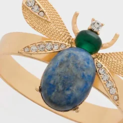 Joanna Buchanan Place Settings & Linens|Etched Wing Big Skinny Napkin Rings in Lapis Lazuli, Set of Four