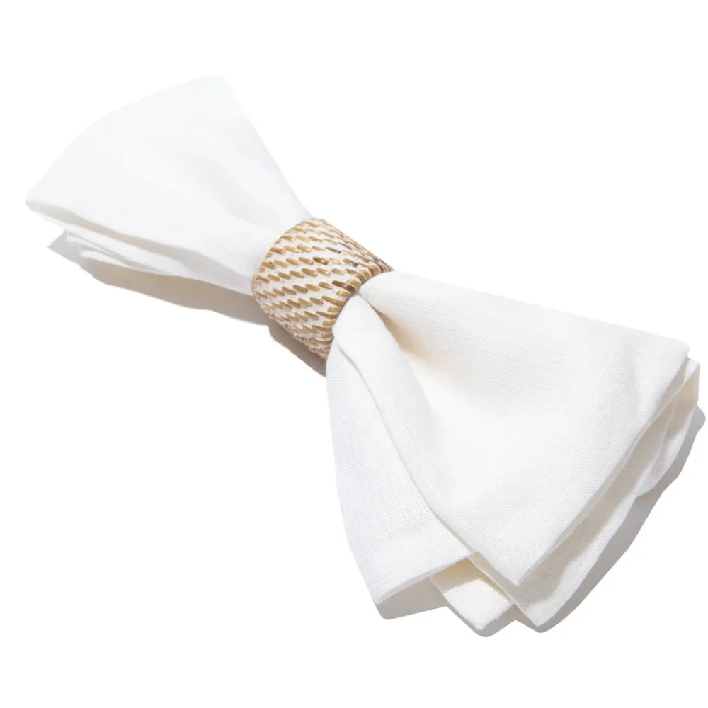 Caravan Place Settings & Linens|Everyday White Wash Napkin Ring, Set of 4