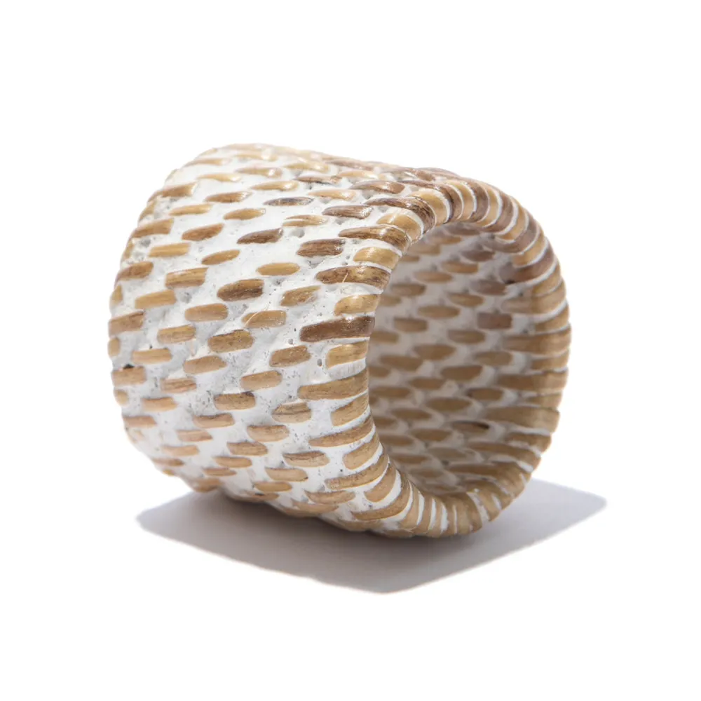 Caravan Place Settings & Linens|Everyday White Wash Napkin Ring, Set of 4