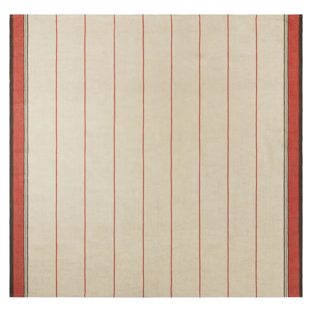 Caravan Place Settings & Linens|Eze 60x60 Tablecloth in Ivory & Red