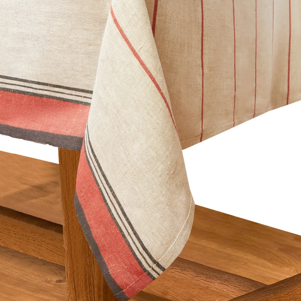 Caravan Place Settings & Linens|Eze 60x60 Tablecloth in Ivory & Red