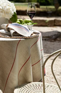 Caravan Place Settings & Linens|Eze 60x60 Tablecloth in Ivory & Red