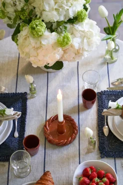 Caravan Place Settings & Linens|Eze 60x60 Tablecloth in Ivory & Blue