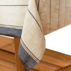 Caravan Place Settings & Linens|Eze 60x60 Tablecloth in Ivory & Blue