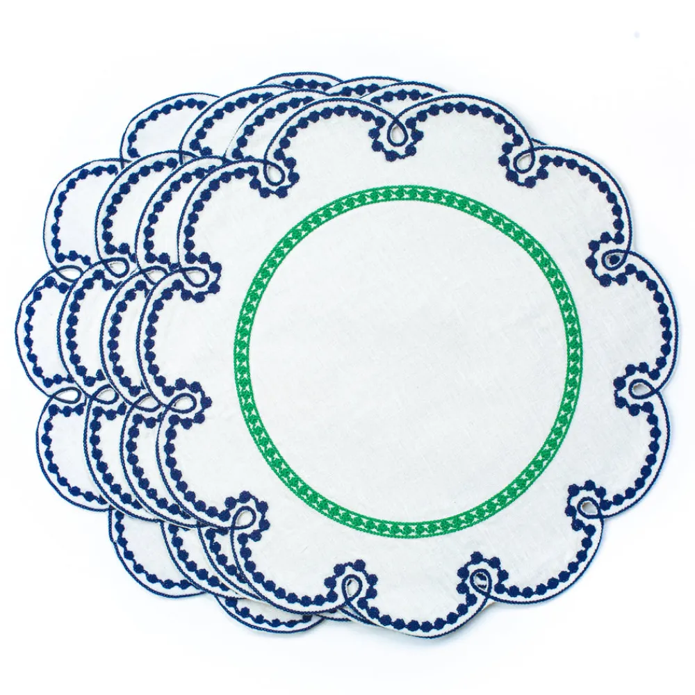 Misette Place Settings & Linens|Fete Embroidered Linen Placemats, Set of 4