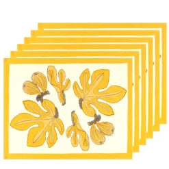 Couleur Nature Place Settings & Linens|Fig Mats in Citrine, Set of 6