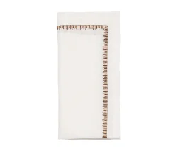 Kim Seybert Place Settings & Linens|Filament Napkin in White & Brown, Set of 4