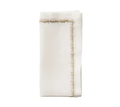 Kim Seybert Place Settings & Linens|Filament Napkin in White, Gold & Silver, Set of 4