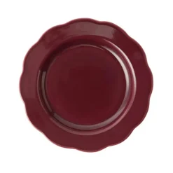 Cabana Dinnerware|Fiore Dessert Plate in Burgundy