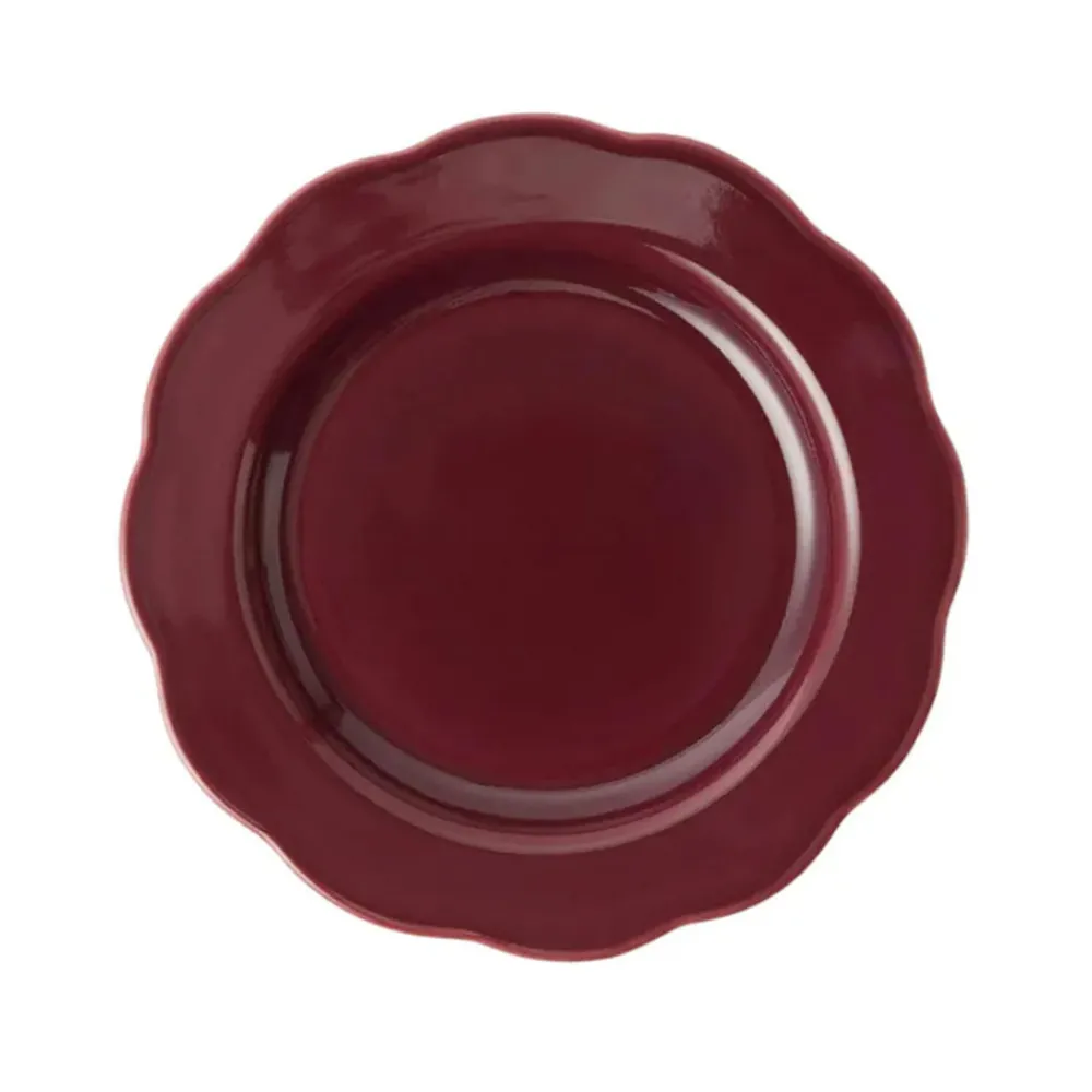 Cabana Dinnerware|Fiore Dessert Plate in Burgundy