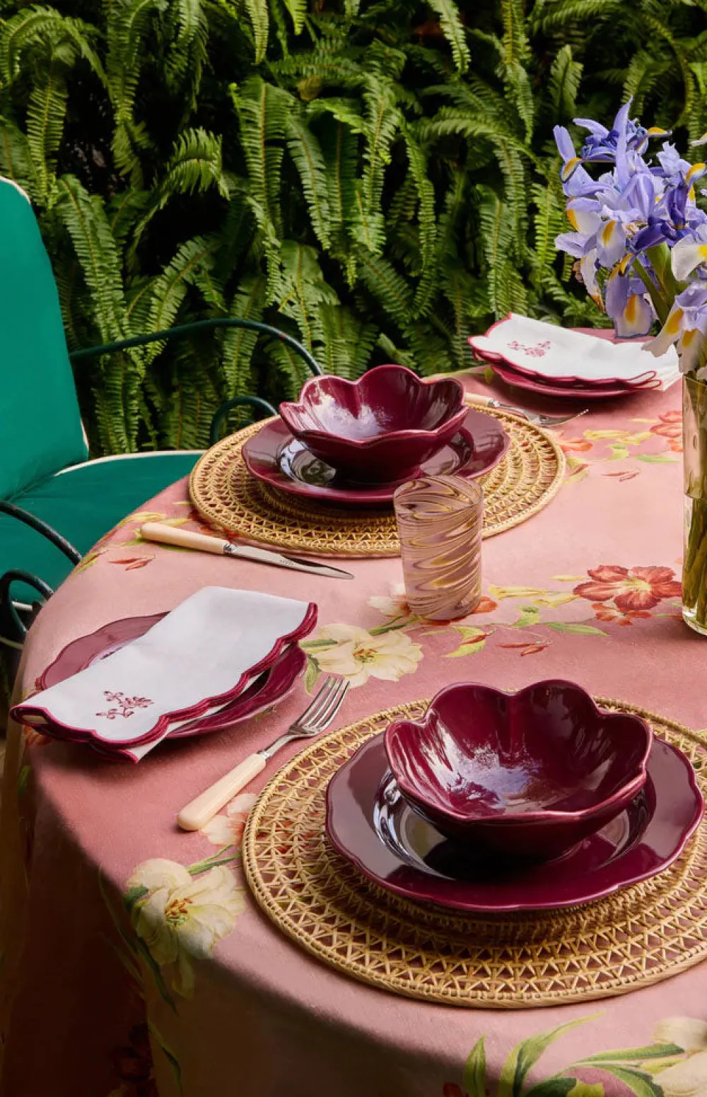 Cabana Dinnerware|Fiore Dessert Plate in Burgundy