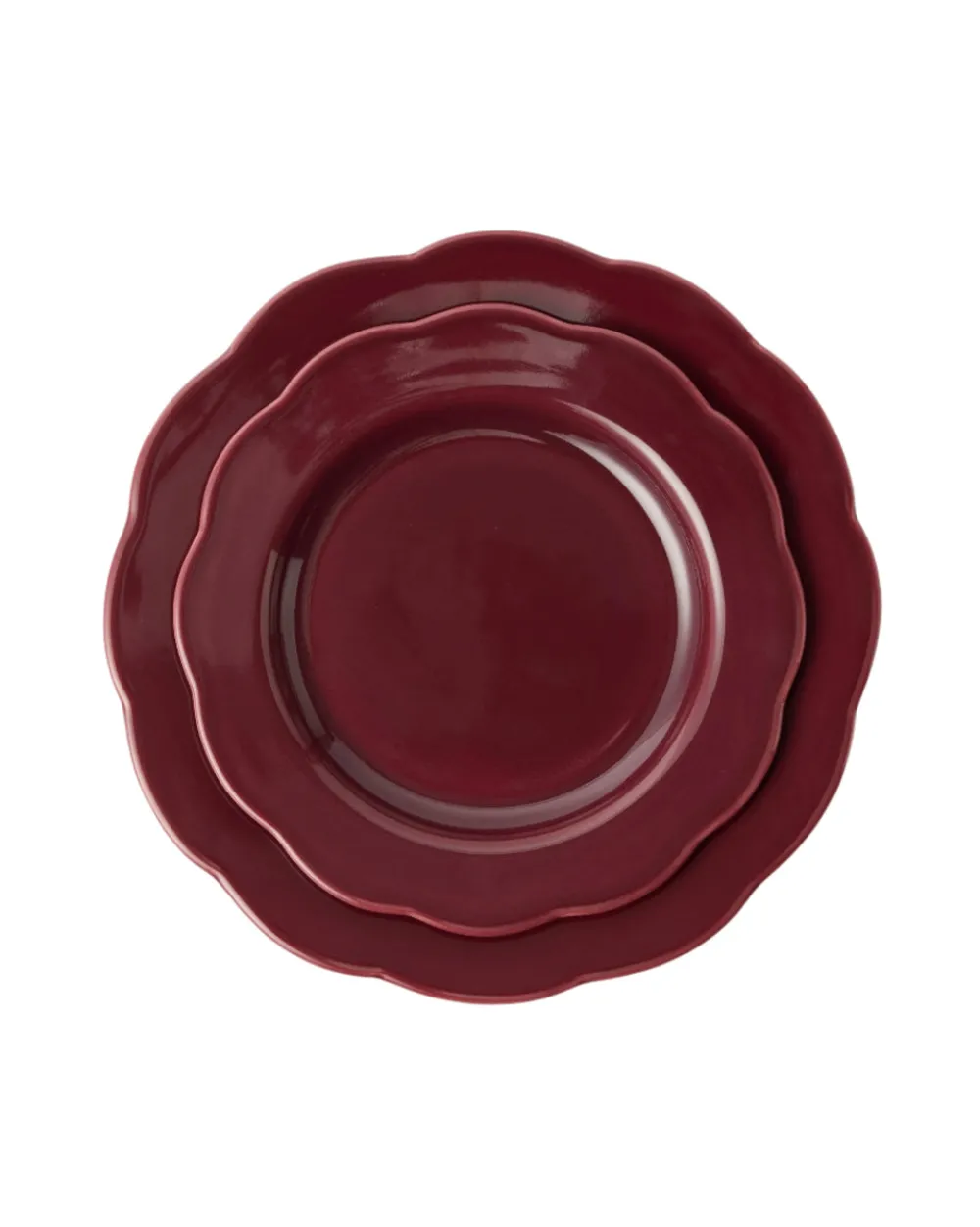 Cabana Dinnerware|Fiore Dessert Plate in Burgundy
