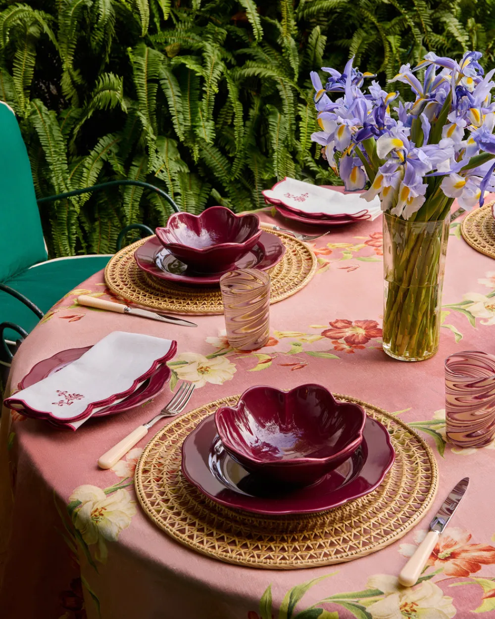 Cabana Dinnerware|Fiore Ice Cream Bowl in Burgundy
