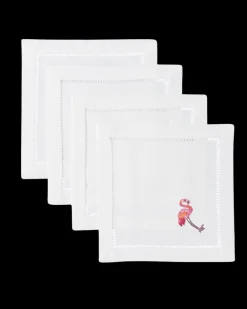 Henry Handwork Place Settings & Linens|Flamingo Cocktail Napkin Set