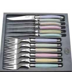 Jean Dubost Laguiole Flatware|Flatware Set in Pastel 2c, Set of 12
