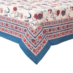 Couleur Nature Place Settings & Linens|Fleur Des Indes Tablecloth in Blue & Red