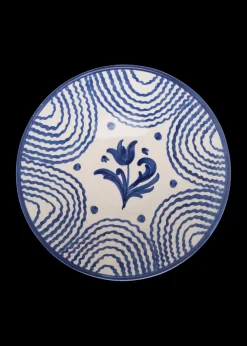 Late Afternoon Dinnerware|Flor Very Large Blue Serving Bowl