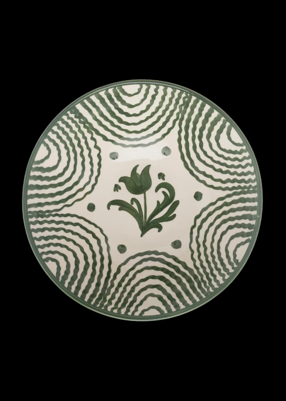 Late Afternoon Dinnerware|Flor Very Large Green Serving Bowl