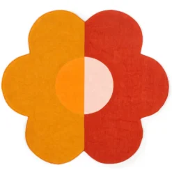 Misette Place Settings & Linens|Floral Linen Patchwork Placemats in Red/Amber, Set of 4