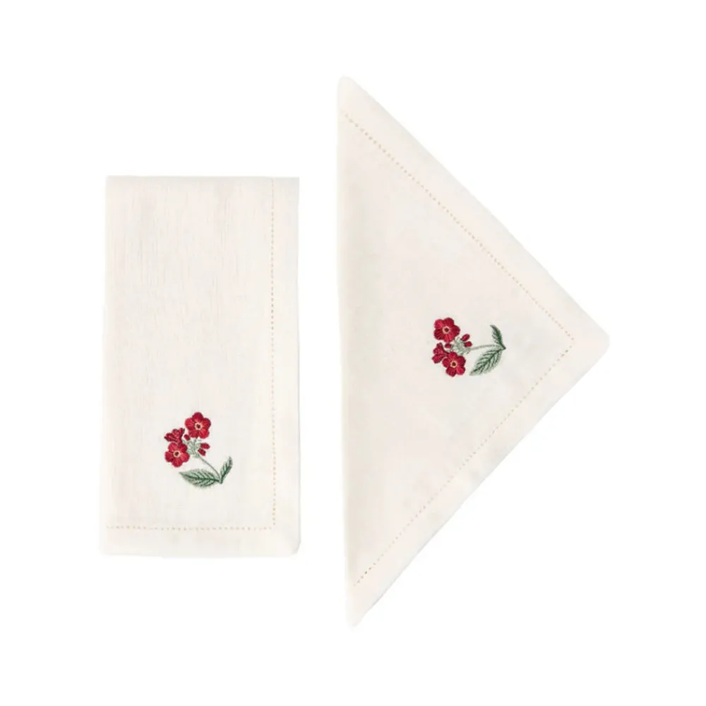 Cabana Place Settings & Linens|Floral Medley Embroidered Napkins, Set of 6