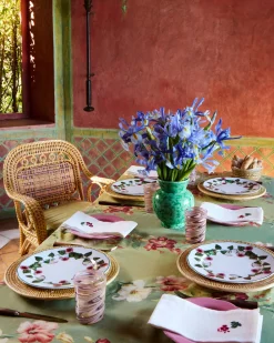 Cabana Place Settings & Linens|Floral Medley Embroidered Napkins, Set of 6