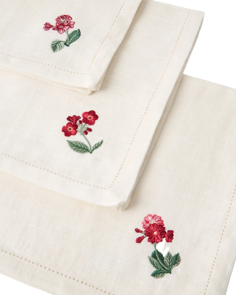 Cabana Place Settings & Linens|Floral Medley Embroidered Napkins, Set of 6
