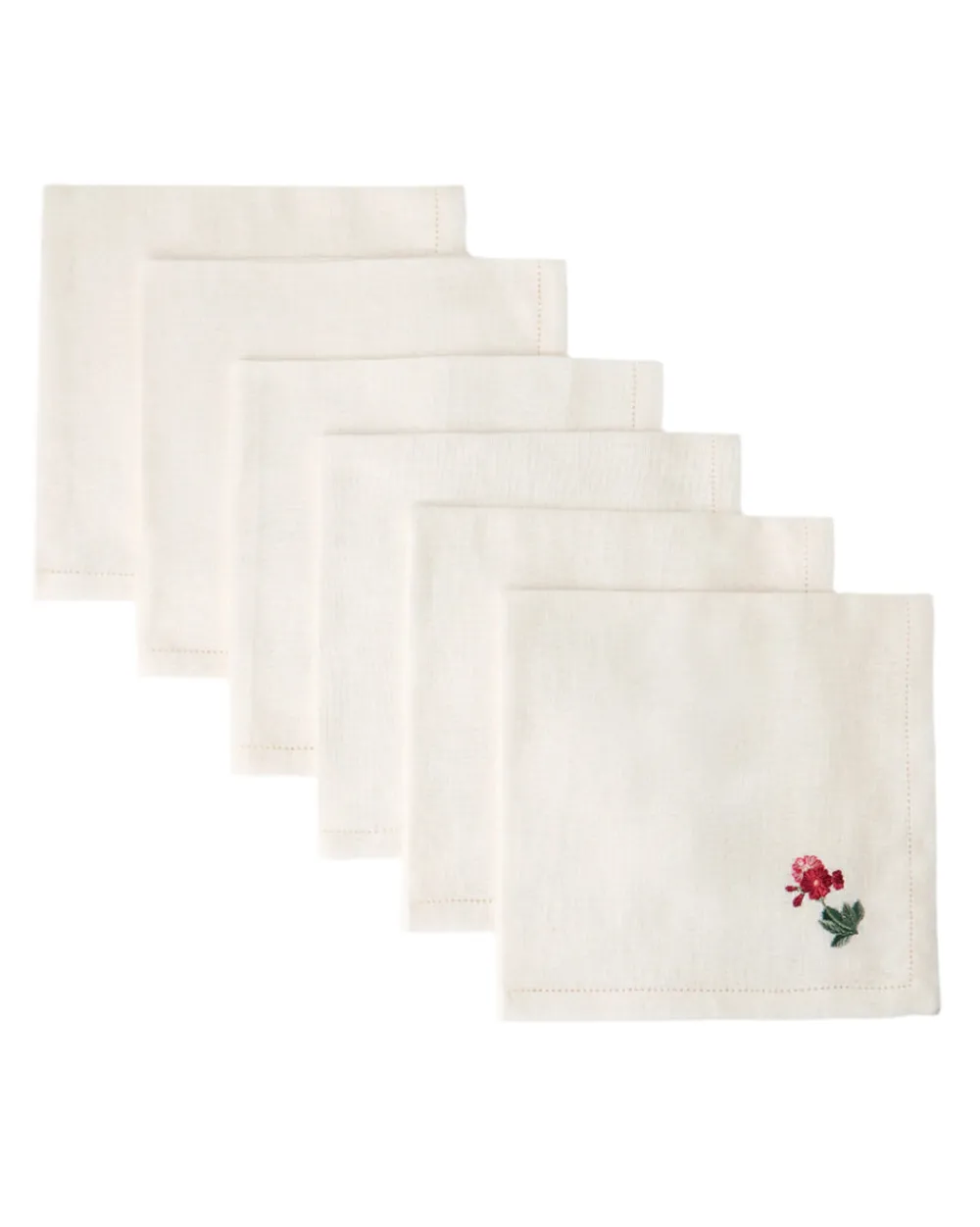Cabana Place Settings & Linens|Floral Medley Embroidered Napkins, Set of 6