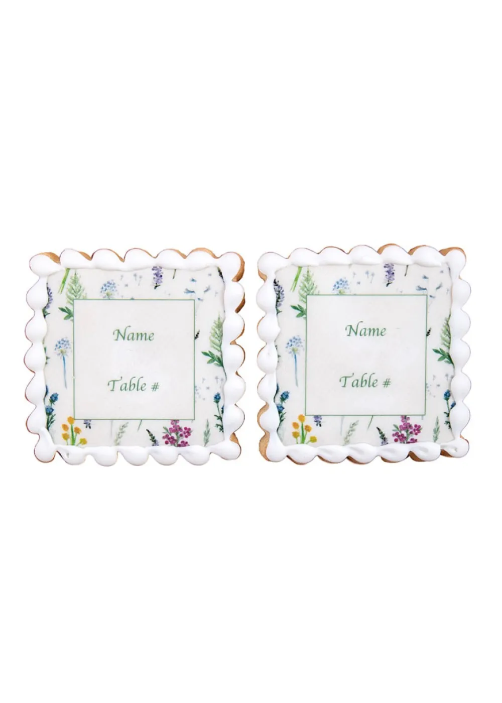Empire Cake Monogram|Pantry|Floral Multicolor Name Plate Sugar Cookies, Set of 12