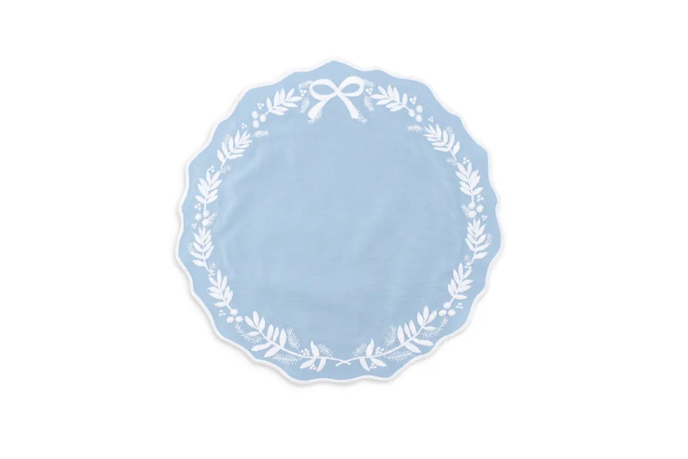 Loulou La Dune Place Settings & Linens|Florence Placemat and Napkin Set in Dusty Blue, OTM Exclusive