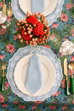 Loulou La Dune Place Settings & Linens|Florence Placemat and Napkin Set in Dusty Blue, OTM Exclusive